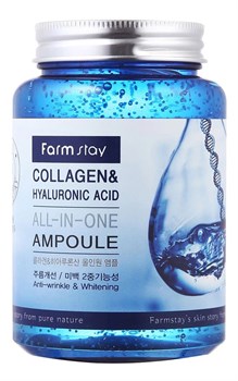 Farm Stay Ампульная сыворотка для лица с гиалуроновой кислотой и коллагеном Collagen & Hyaluronic Acid All-In-One Ampoule 250ml 11163