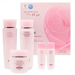 3W Clinic Набор уход за лицом увлажнение Flower effect extra moisturizing 3 kit set 11175